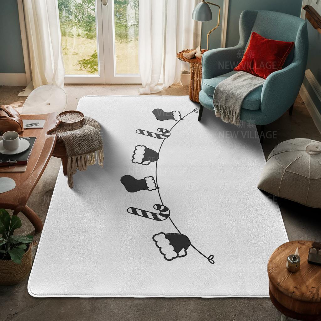 House Entrance Carpet Home Door Mat Living Room Bath Foot Bathroom Non-slip Water Absorption Rugs Bath Merry Christmas Winter