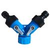 Y-Shaped Garden Hose Shunt Valve Dual Outlet Water Tap Adapter Quick Connector Garden Irrigation Splitter with Shut-Off Valves