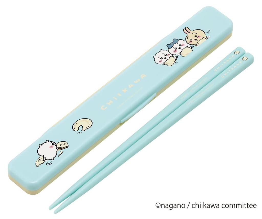 Skater Chopsticks and Chopstick Case Set, Chiikawa, 18cm, Adult Size, Made in Japan, ABC3AG-A