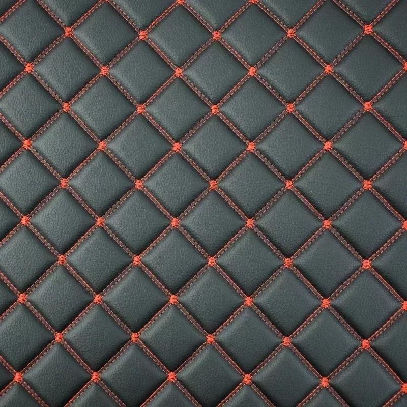 45*160cm Synthetic Leather Fabric with Sponge Lining 0.7mm Artificial Embroidered Plaid Fabrics Car Seat Decoration Trims Craft