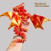 3D Printed Large Double-Horn Demon Flying Dragon with Wings Multi-Jointed Flexible Movable Children's Toy Big Horn Dragon Ornament