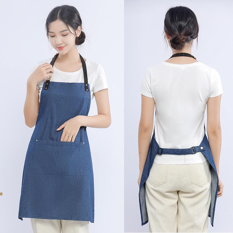 Women's Canvas Work Apron - Waitress, Baking, Milk Tea Shop Style