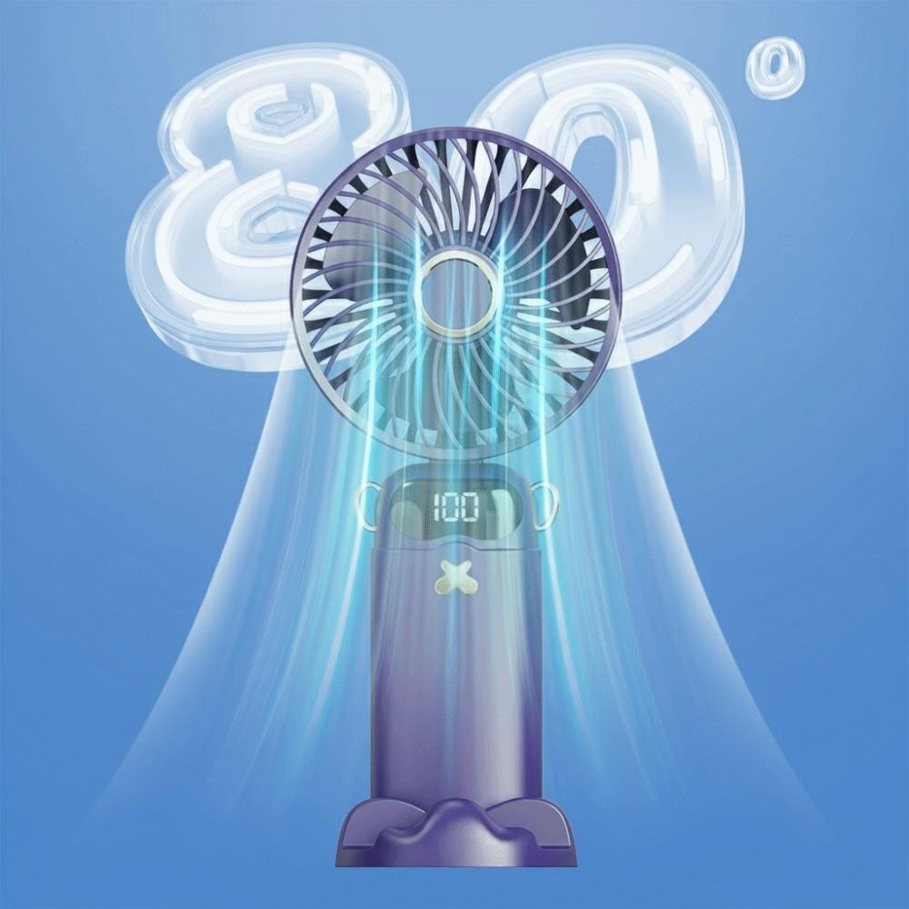 6000mAh Handheld Mini Fan 90° Foldable Rechargeable Cooling Fan 6 Speed Wind LED Digital Display Rechargeable Fan Summer
