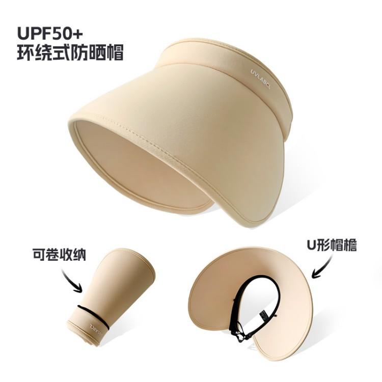 Wrap-around Full Face Sunscreen Hat Women's Summer Big Brim Empty Top Sun Hat Cycling UV Protection Ice Silk Sun Hat