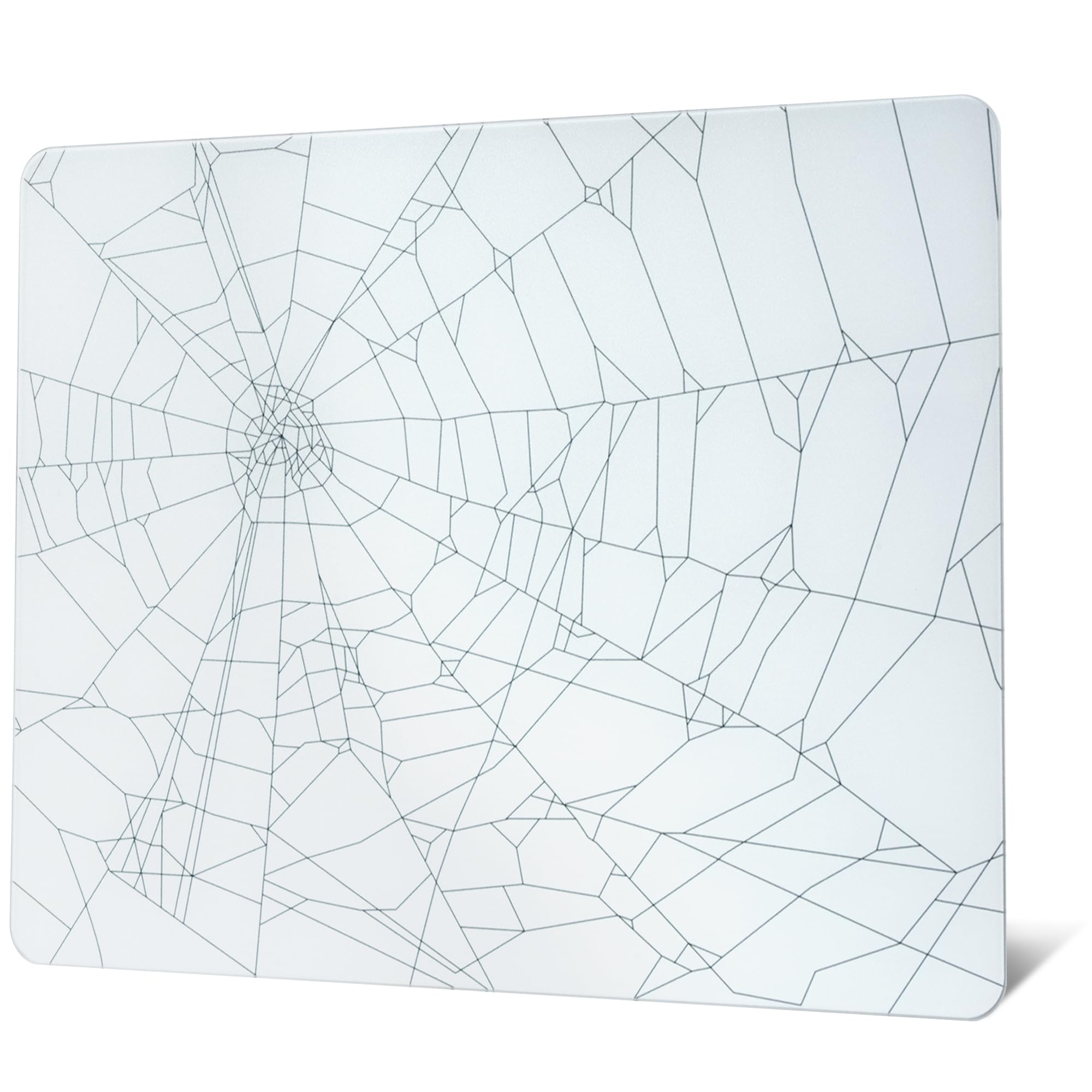

White Spider Glass Gaming Mouse Hard Mouse Pad for XVX Surface Mouse Mat Rubber 410mm x 310mm White Pad, 4.0 Gaming, Ultra-Smooth Micro-Etched (with