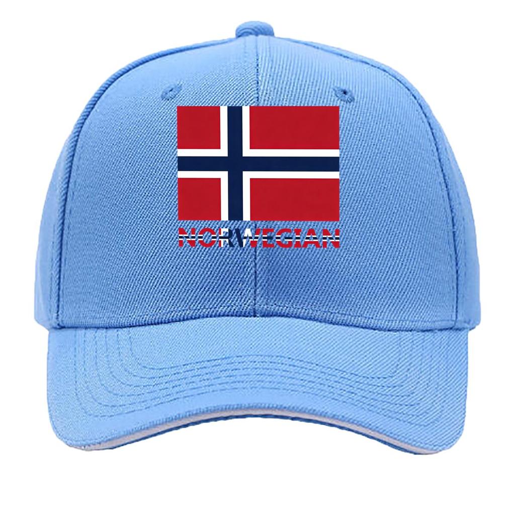 Norway Flag Print Adjustable Snapback Washable HandWashable Patriotic Sports Hat for Outdoor Sandwich Baseball Cap