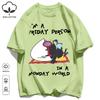 Sleeping In A Monday World Printing Retro Unisex T-Shirts Loose Cotton T Shirt Trendy Summer Tee Unisex Fashion Sports Clothes