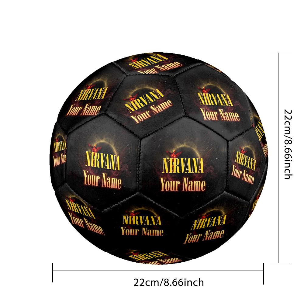 Nirvana Size 5 Football, Custom Name Text Personalized Soccer Ball Sport Training Gift