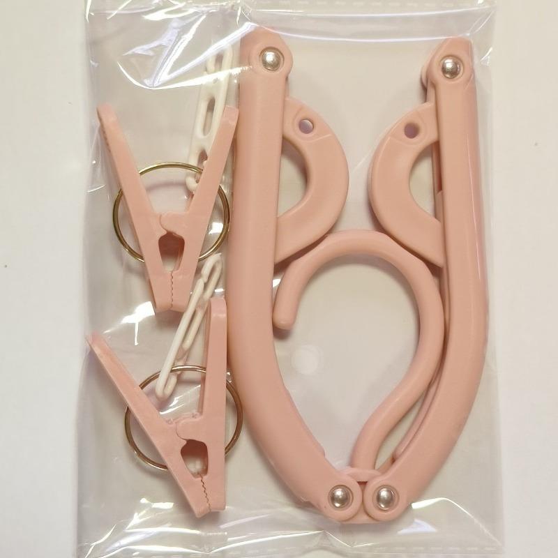 

3pcs/set 1 clothes hanger and 2 clothes peg folding convenient clothes hanger-travel clothes multi-functional drying rack 3pcs
