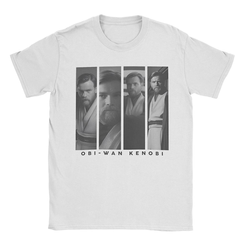 Obi-Wan Kenobi Space T Shirt Men's 100% Cotton Creative T-Shirts Crewneck Jesus Retro Collage Tees Short Sleeve Clothing Printed