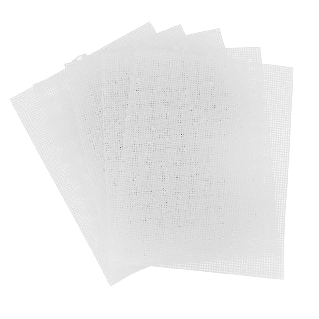 10Pcs 7 Count Plastic Canvas Sheets Cuttable Multifunctional Plastic Mesh Canvas Sheet for Coasters Tissue Boxes