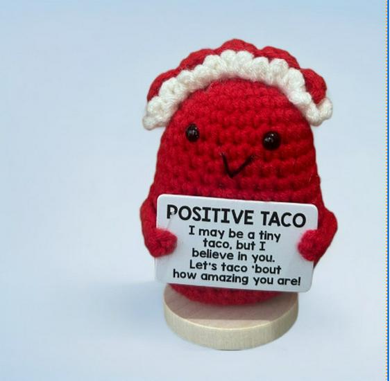 Cross-border Positive Energy Potato Crochet Doll: Humorous Yarn-Knitted Bonsai Ornament and Gift Card