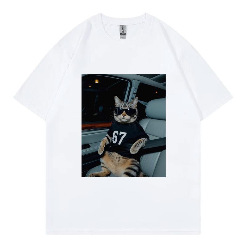 67 T-shirts Graphiques Mèmes Chat Cool Drôles Hommes Femmes Vêtements Mode T-shirt Oversize Été Décontracté Coton Manches Courtes T-shirts
