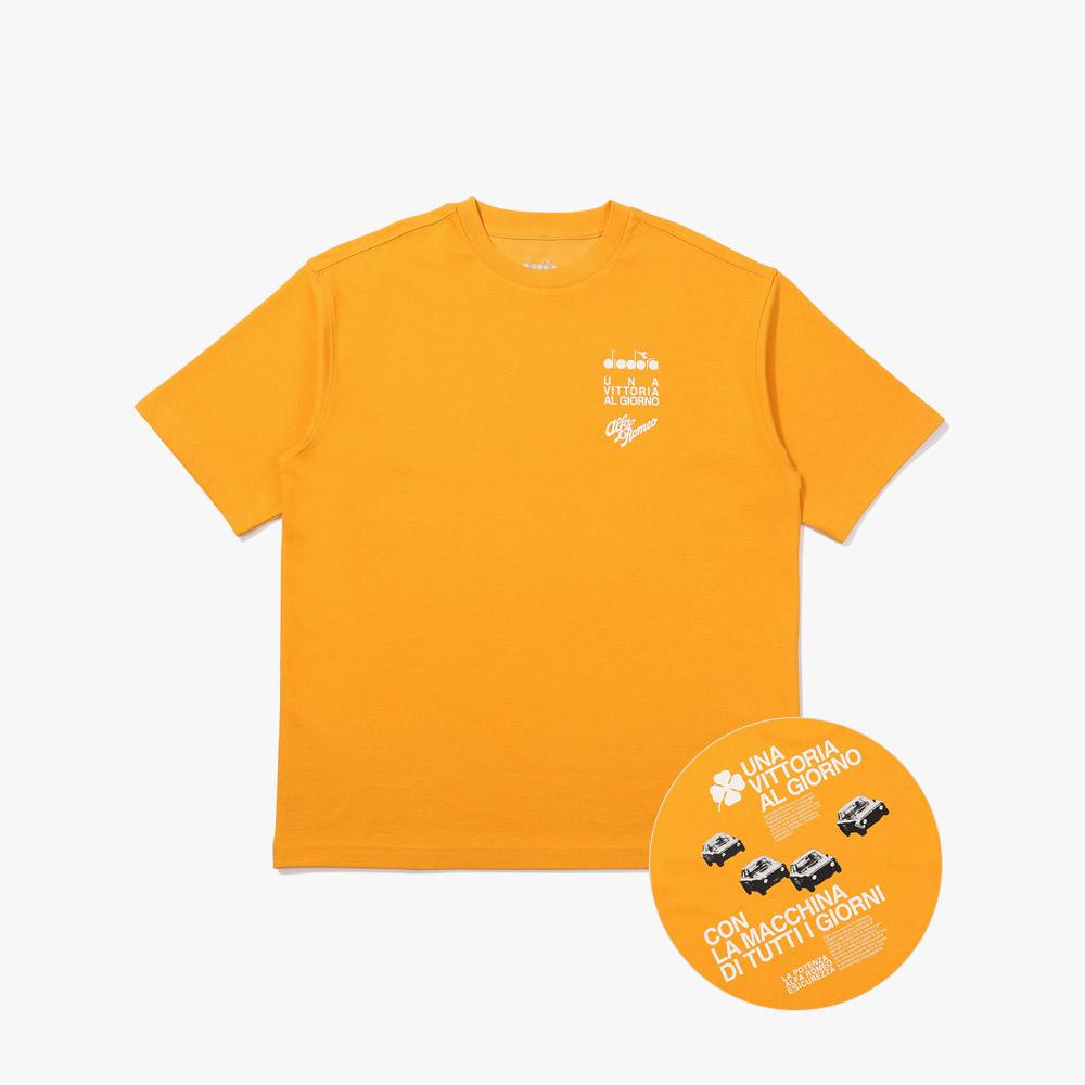 Diadora Alfa Romeo Car Race Short Sleeve T-Shirt Orange