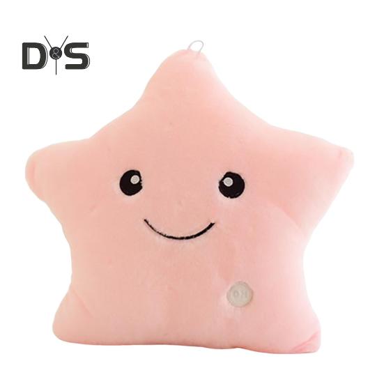 Twinkle Star Pillow Stuffed Star LED Light Up Cushion Glowing Star Throw Pillow Night Light Kids Sensory Plush Toy for Children
