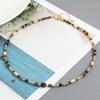 European and American color retro ethnic style natural stone shell handmade beaded necklace niche design versatile collarbone chain