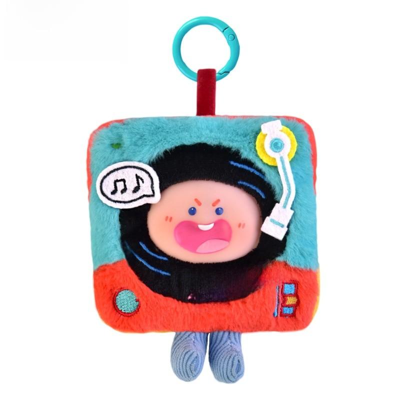 Cartoon Plush Earphone Pouch With Soft Short Plush Material For Travel синий