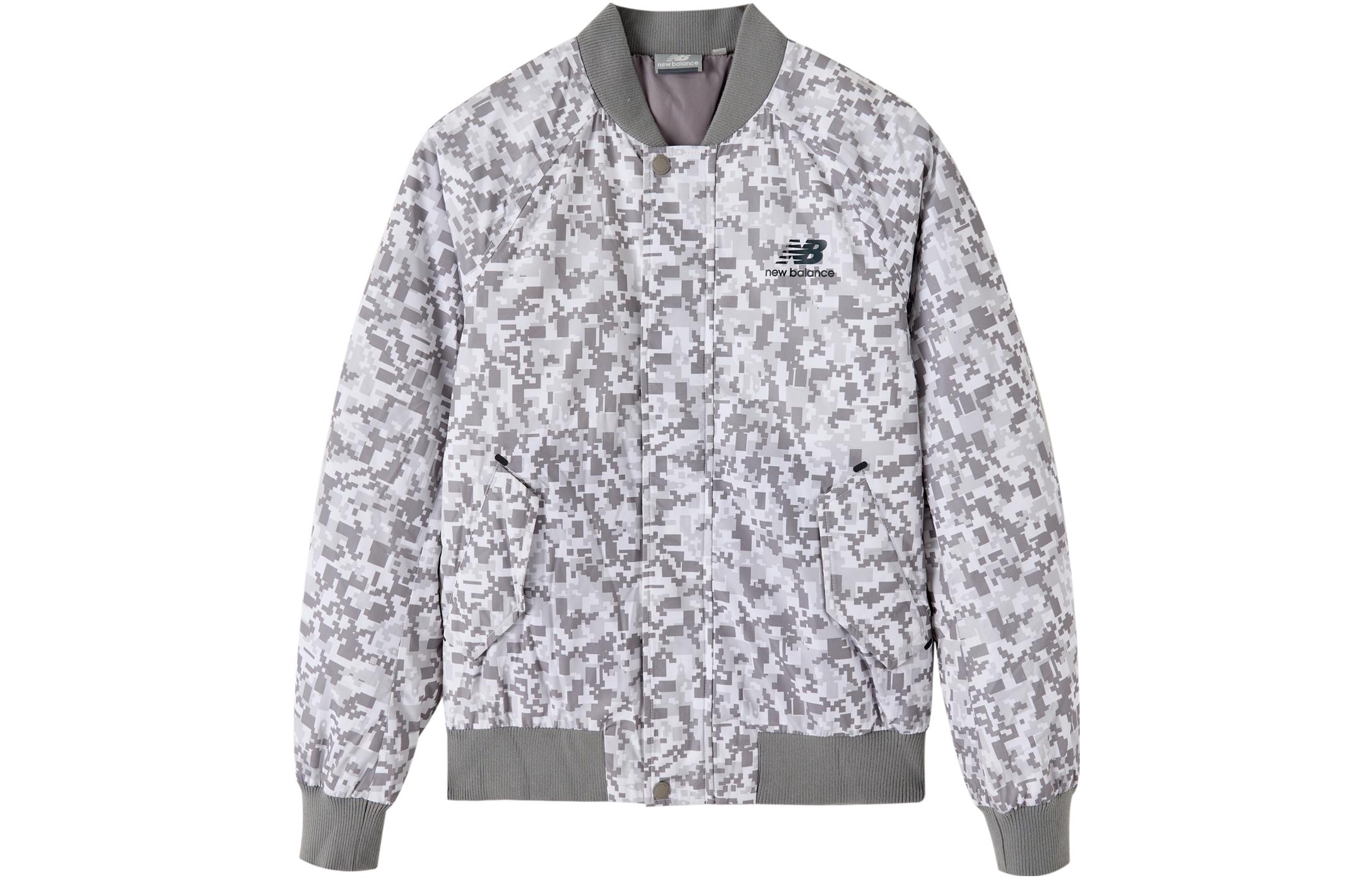 New Balance Jackets Unisex Camouflage Gray Stand Collar Moderate Other NP546023-MIX S
