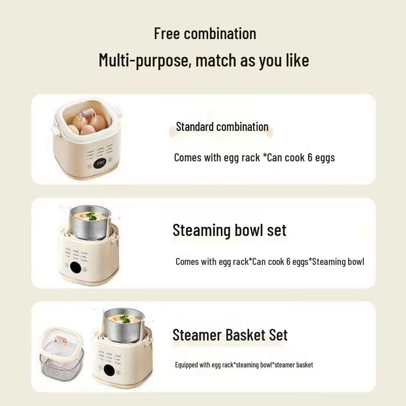 Double-Layer Multifunctional Egg Cooker with Timer and Auto Power-Off