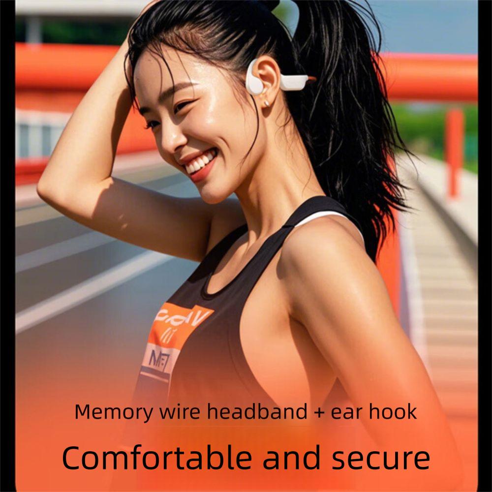 IPX8 Bone Conduction Earphone Bluetooth 5.4 Waterproof Sport Headset Phone PC