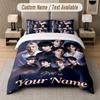 Stray Kids 3-teiliges Bettwäsche-Set, Personalisierter Custom-Name-Text, 1 Bettbezug & 2 Kissenbezüge Für Schlafzimmer
