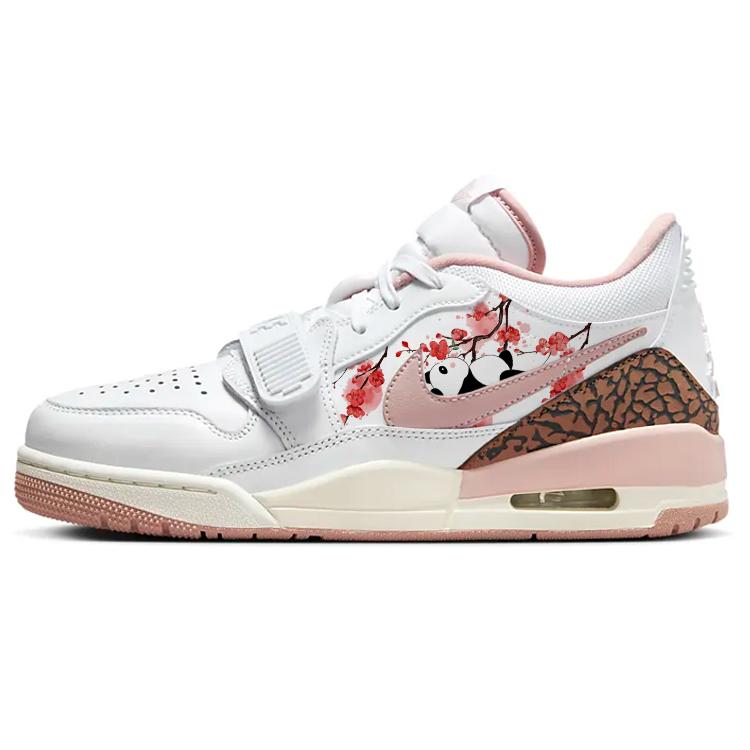 Jordan Legacy 312 Abrasion Resistant Slip Resistant Low top Vintage Basketball Shoes Women's White Pink FQ7827-116(Team181-)