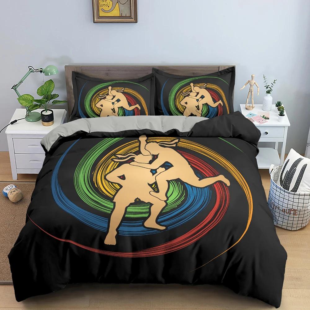 Sport Player King Queen Duvet Cover Skiing Action Bedding Set Teens Adults Extreme Sport Soft Black 2/3pcs Polyester Quilt Cover