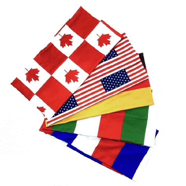 4er-Pack Fußball-Nationalflaggen-Bandanas Kopftuch Sport-Kopfband für Fans Kostümzubehör