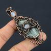 Seraphinite & Moonstone Pendant, 999 Copper Wire Wrapped Gemstone Jewelry, Handmade Evil Eye Pendant, For Thanksgiving