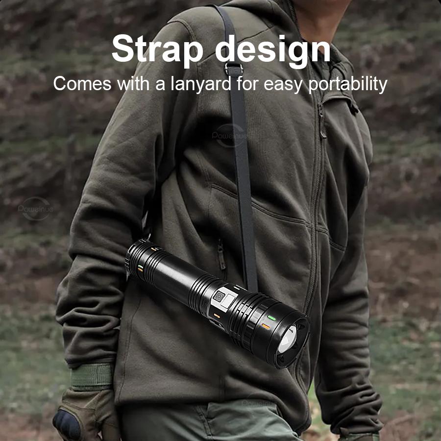 680000LM Most Powerful LED Flashlight Strong Light 2000M Torch Light Type-c Rechargeable LED Flashlights Camping Fishing Lamp