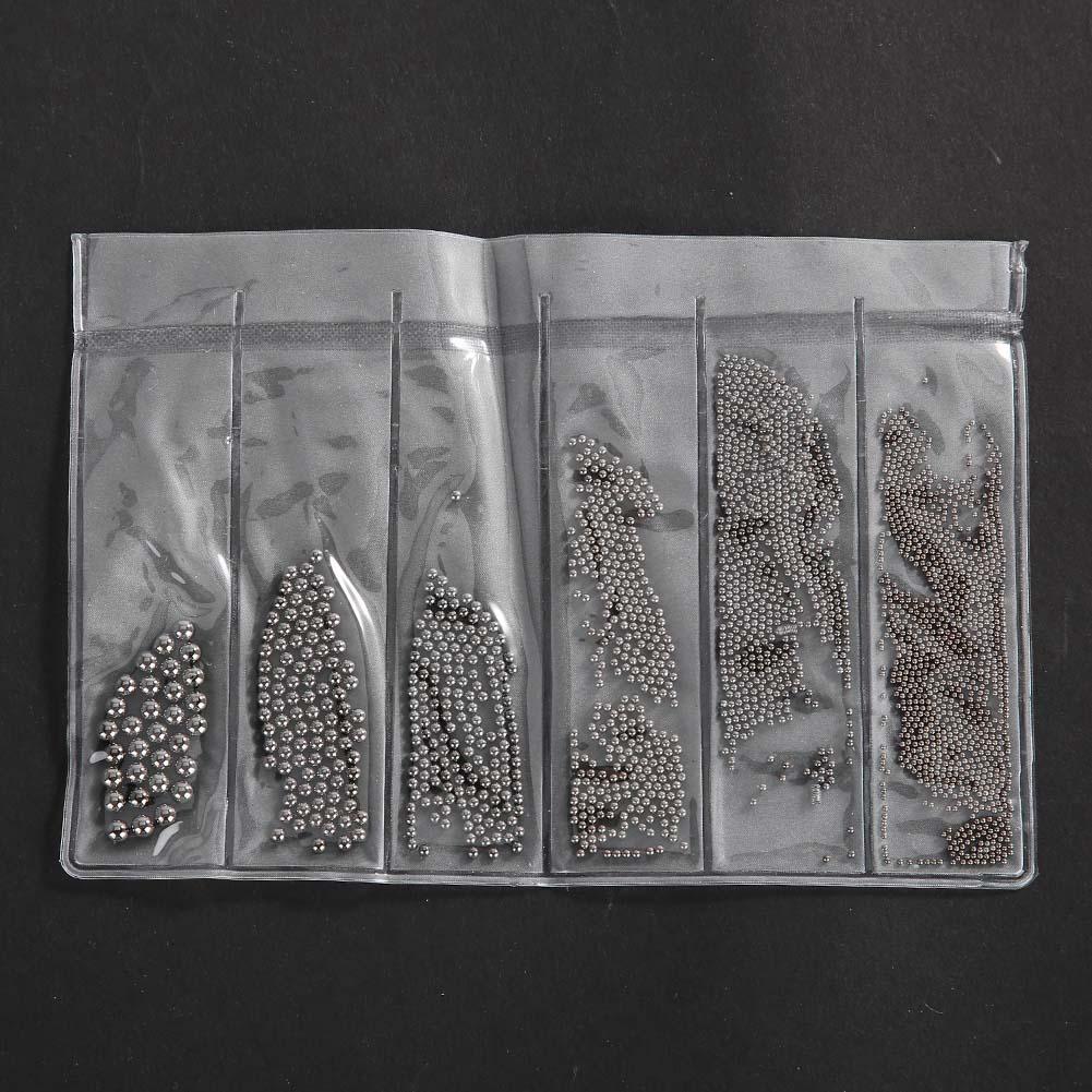 4 Colors Nail Art Decorations 0.5mm 3.0mm Steel Ball Manicure Accessories Black