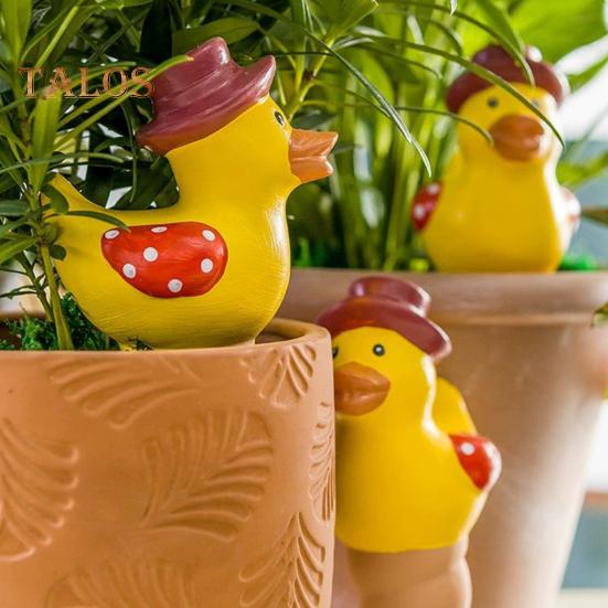 4 Pcs Duck Shaped Self-Watering Spikes Ceramic Watering Globe Automatic Penetrating Waterer for Potted Plants Garden Plants