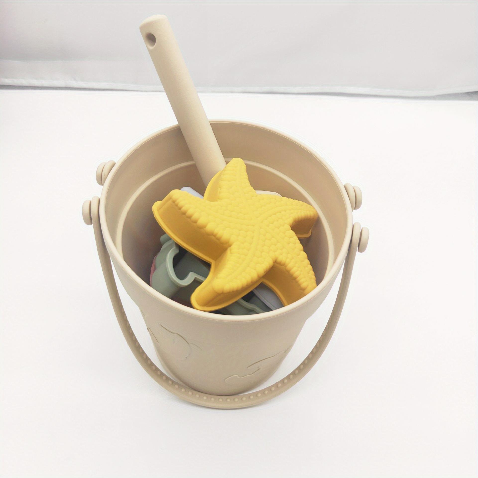 

8 шт. набор силиконовых пляжных игрушек, портативный набор силиконовых игрушек для родителей и детей на открытом воздухе, защищающий от падения (Аксессуары для игрушек, случайное сочетание цветов) бежевый