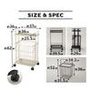 EMOOR Laundry Basket, Laundry Cart, White, Basket, Laundry Rack, Cart, Laundry Basket, 2-Tier, Mesh, with Casters