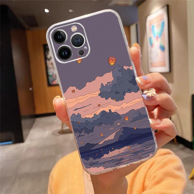 Phone Case For iphone 17 Pro Max Air 17 16 15 14 13 Pro Max 15Plus 15 16 Pro Scenery Sky Moon Landscape
