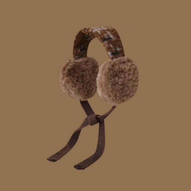 Fashion Cute Rolled Plush Earmuffs For Women New Winter Style For Outdoor Cold Protection Thickened Warm Earmuffs With Straps