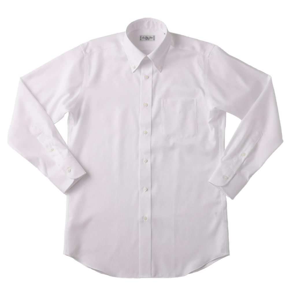 HITOYOSHI Easy Care Shirt Long Sleeve 10 Sizes Royal Hitoyoshi Dress Shirt Cotton LB-B1 [Button Down/White Oxford/39-84] Men's 100%