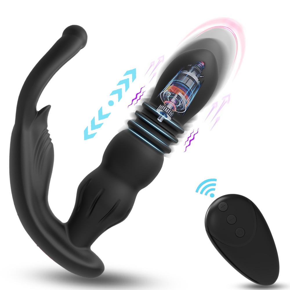 3 In 1 Large Anal Vibrator Plug Prostate Massager Remote Control Silicone Anal Plug Butt Plug Sex Toys for Men Adults