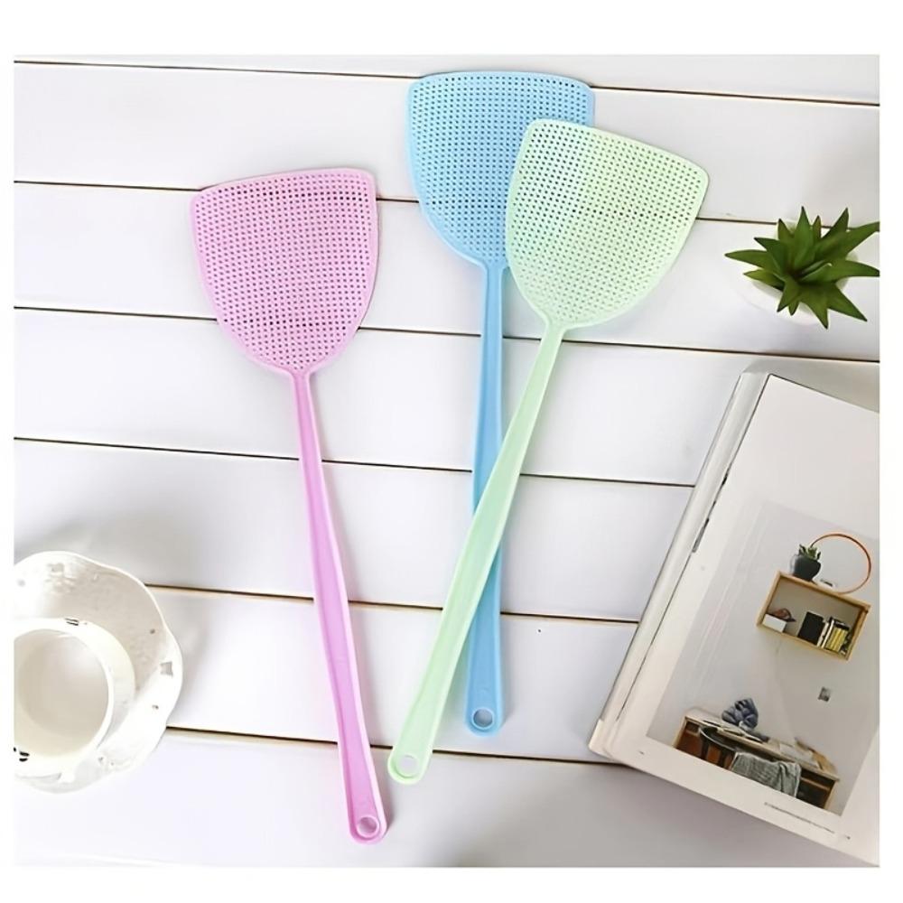 1PC Explosive Plastic Fly Swatter Household Manual Extended Handle Fly Swatter