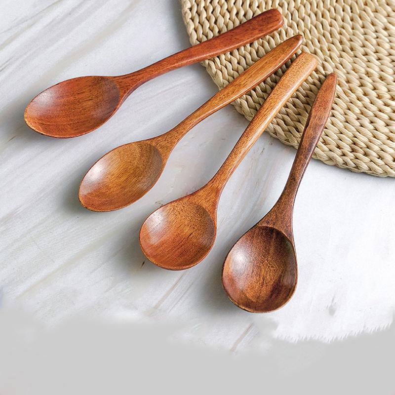 New Household Wooden Spoon Tableware Kitchen Cooking Utensil Tools Soup Tea Spoon Catering Cooking Tool Coffee Soup Teaspoon