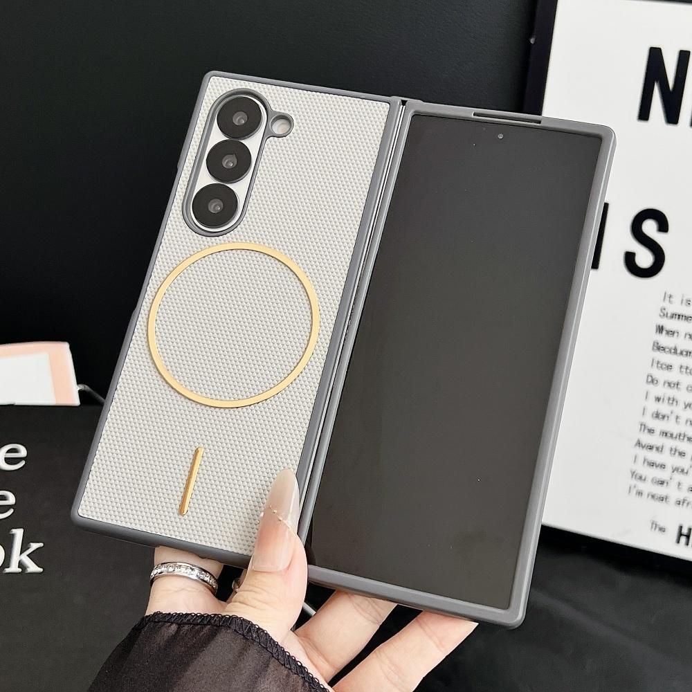 Z Fold 7 Case Magnetic Rhombus Pattern Folding Case for Samsung Galaxy Z Fold 7 6 4 3 G Fold7 Wireless Cover Galaxy Z Fold7