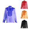 Polyester Satin Ballroom Performance Shirt For Men And Women With Ruffle Details For Halloween Stage Shows