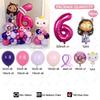 58pcs Cute Gabby Dollhouse Cats Theme Balloon Children's Birthday Party Decoration Latex Foil Ball Girl Gabby's Doll Balloon Toy