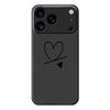 For iPhone 17 Pro Case Black Love Pattern Printing Straight Edge TPU Phone Back Cover