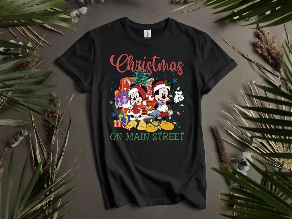 

Christmas On Main Street Mickey MinniT-shirt T shirt Men Women Unisex Tshirt L32 4XL
