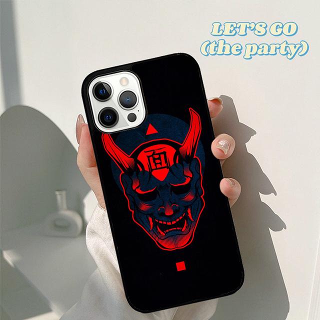 Autumu Japanese samurai oni mask Phone Case Cover for iPhone 16 15 12 mini 11 13 14 Pro Max SE 2020 Apple 6S 7 8 Plus Coque