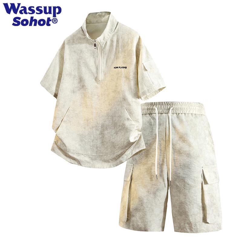 Wassup Sohot Men s Tie-Dye Retro Sportswear Set M