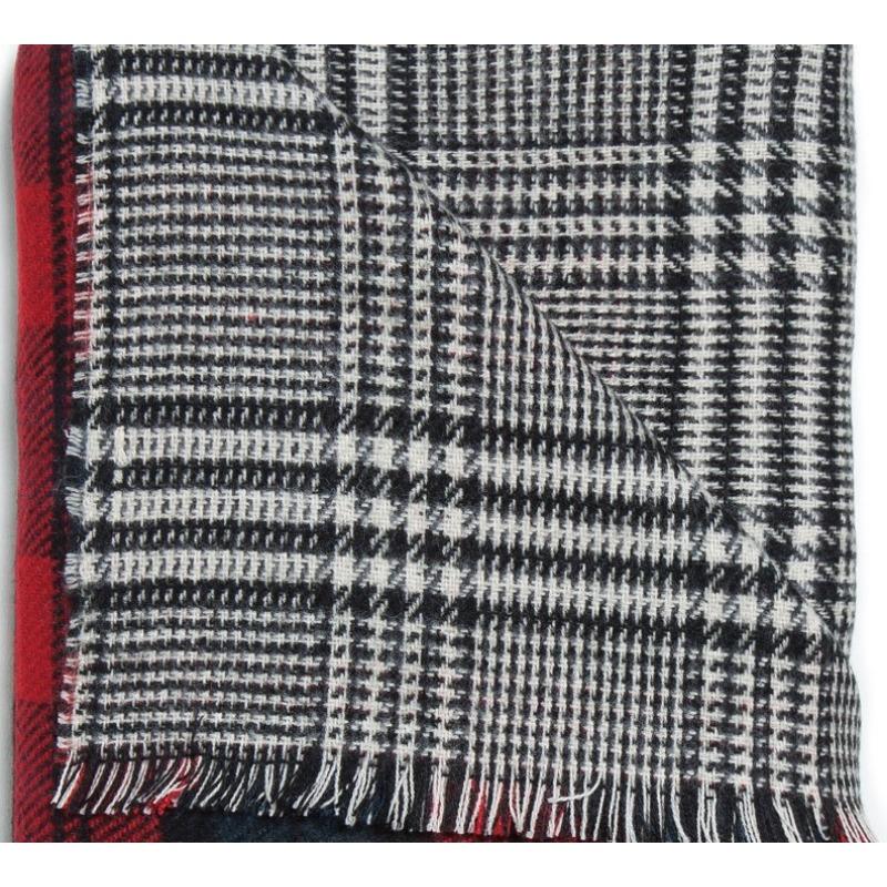 Tausend Vögel Karomuster Imitation Kaschmir Karomuster Farblich passender Schal, Doppelseitiger Karo Großer Schal Damen