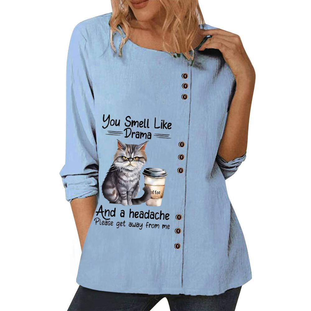 Универсальный женский синий топ с различными стильными узорами — фото 4