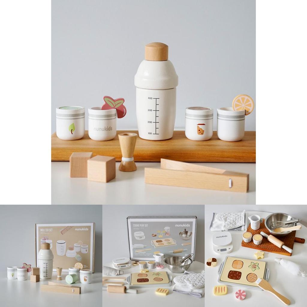 Wooden Baking And Milk Tea Kitchen Toy For Imaginative Role Play For Kids